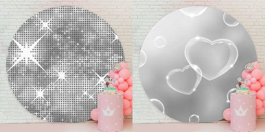 The silver party theme backdrop is perfect for your next celebration! - aperturee