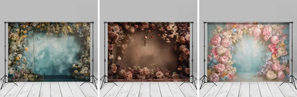 Classic Floral Abstract Wall Portrait Photo Backdrop - Aperturee