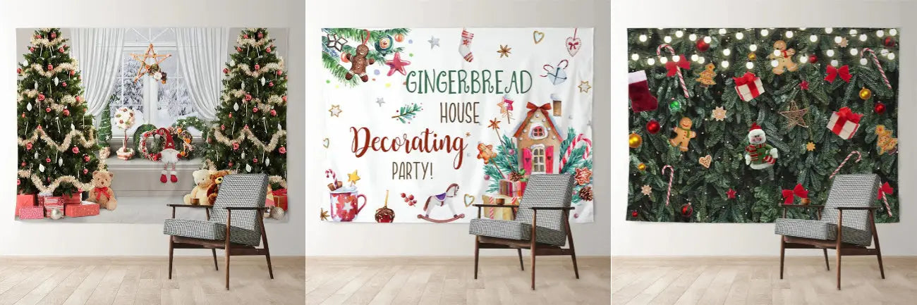 Hilarious Christmas Backdrops With Amounts of Gifts For Kids