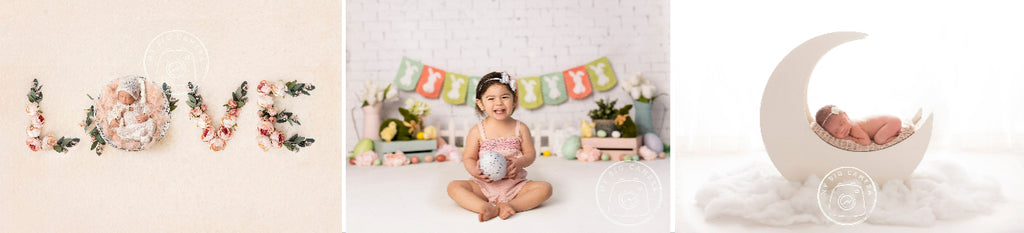 Aperturee Easter Pastels Spring Bunnies Backdrop For Photo Sessions