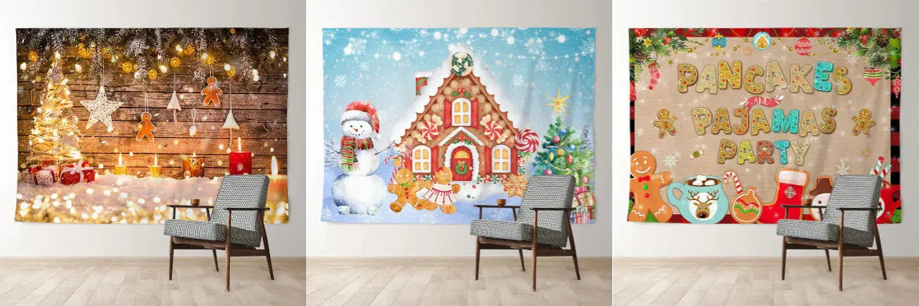 Coziness Taste Of Gingerbreads In Christmas Party Backdrops