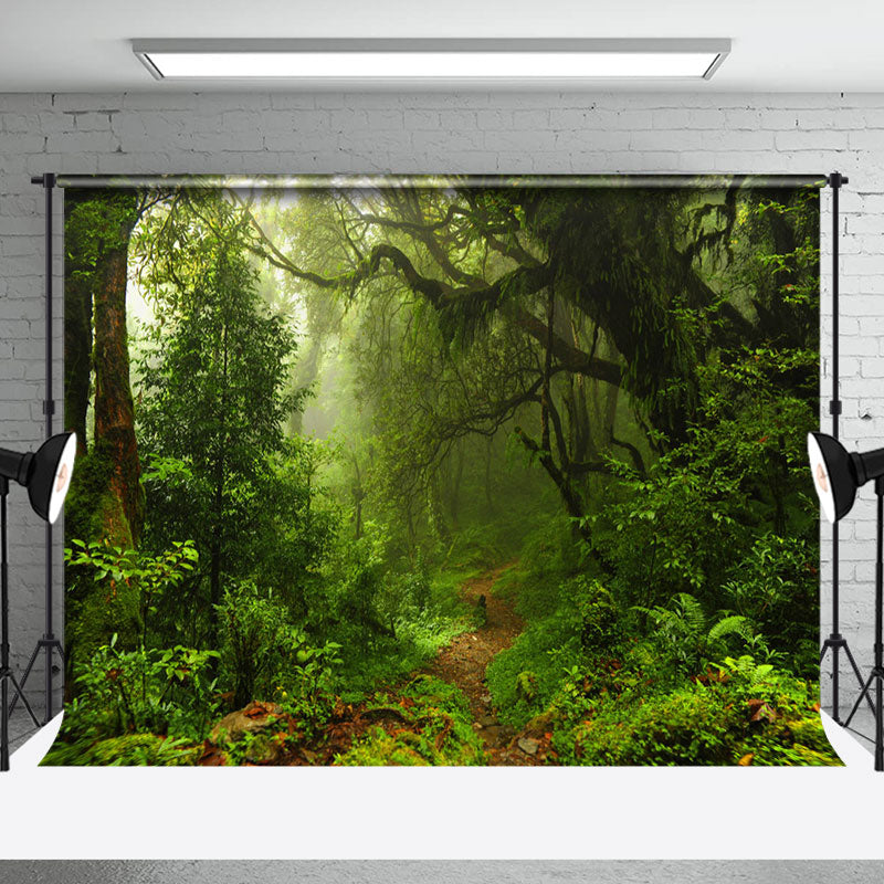 Aperturee - Aperturee Green Natural Forest Landscape Room Set Backdrop