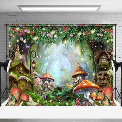 Aperturee - Aperturee Fairy Tale Mushroom Forest Scene Room Set Backdrop