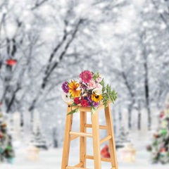 Aperturee - Aperturee Wild Snow Forest Tree Bird Winter Christmas Backdrop