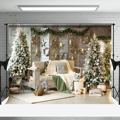 Aperturee - Aperturee Warm Indoor Room Sofa Xmas Trees Christmas Backdrop