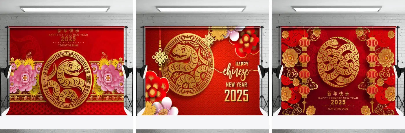 Aperturee Prosperous Snake Year 2025 Celebration with Floral Backdrop - Aperturee