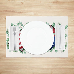 Aperturee - Star Leaves Flag Independence Day Set Of 4 Placemats