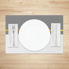 Aperturee - Grey And White Golden Line Dinner Set Of 4 Placemats