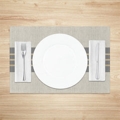 Aperturee - Grey Splice Brown Lines Dinner Set Of 4 Placemats