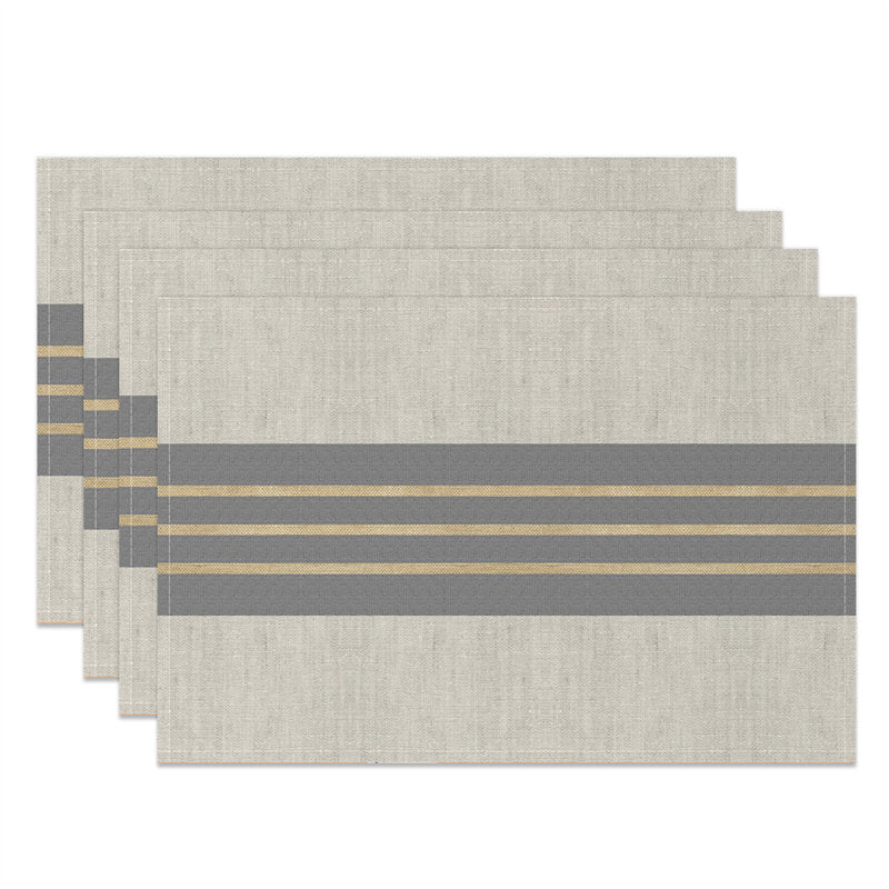 Aperturee - Grey Splice Brown Lines Dinner Set Of 4 Placemats