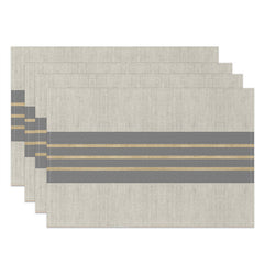 Aperturee - Grey Splice Brown Lines Dinner Set Of 4 Placemats