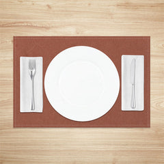 Aperturee - Heatproof Red Brown Simple Dining Set Of 4 Placemats