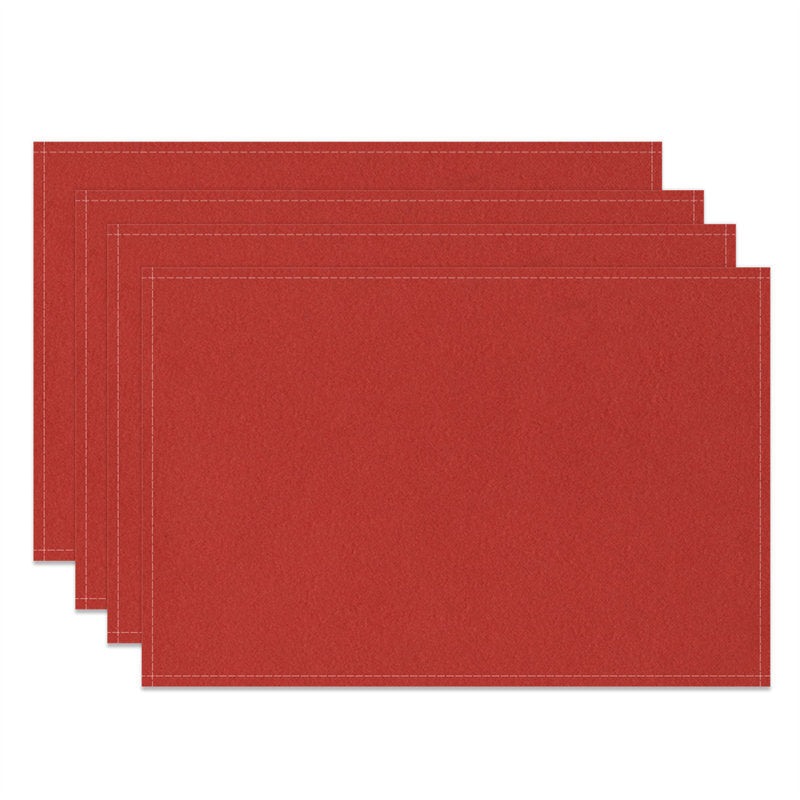 Aperturee - Red Modern Dinner Set Of 4 Placemats For Kitchen