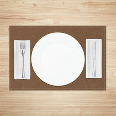 Aperturee - Solid Light Brown Modern Dinner Set Of 4 Placemats