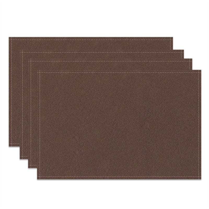 Aperturee - Dark Brown Solid Color Simple Set Of 4 Placemats