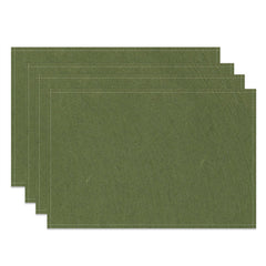 Aperturee - Olive Green Solid Color Simple Set Of 4 Placemats