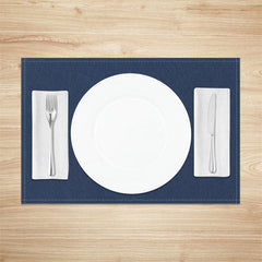 Aperturee - Solid Navy Blue Cloth Set Of 4 Placemats For Dinner