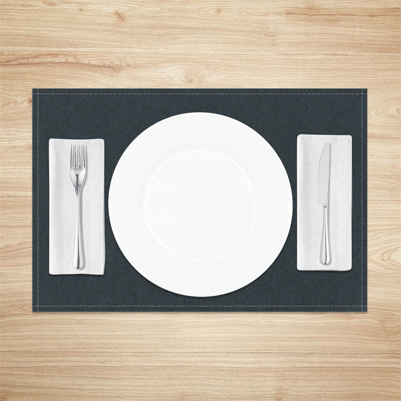 Aperturee - Solid Color Black Cloth Dining Set Of 4 Placemats