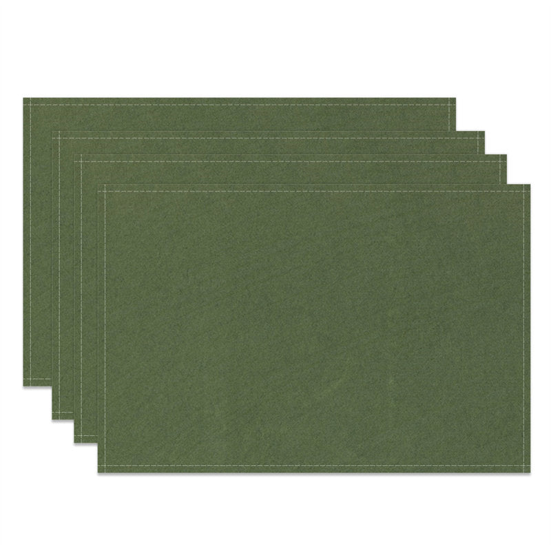 Aperturee - Dark Green Solid Colour Dinner Set Of 4 Placemats