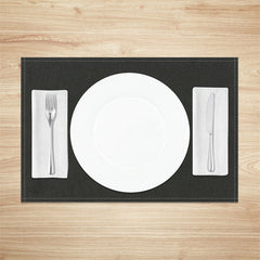 Aperturee - Black Modern Dinner Set Of 4 Placemats For Kitchen