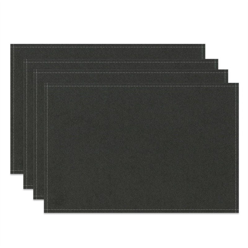 Aperturee - Black Modern Dinner Set Of 4 Placemats For Kitchen