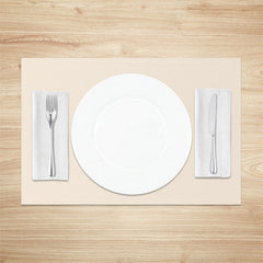 Aperturee - Heatproof Beige Simple Dining Set Of 4 Placemats