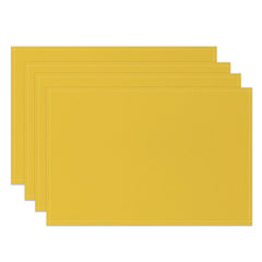 Aperturee - Mustard Yellow Solid Color Fabric Set Of 4 Placemats