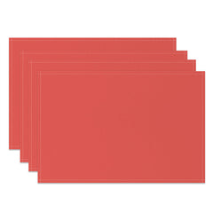 Aperturee - Pure Red Premium Colored Fabric Set Of 4 Placemats