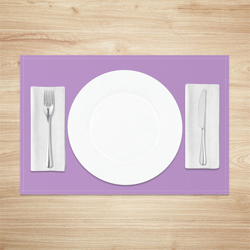 Aperturee - Elegant Purple Solid Color Dining Set Of 4 Placemats