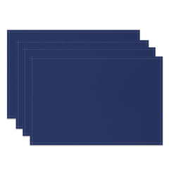 Aperturee - Navy Blue Solid Color Fabric Set Of 4 Placemats