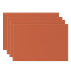 Aperturee - Orange Premium Pure Color Fabric Set Of 4 Placemats