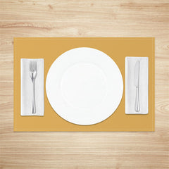 Aperturee - Mustard Yellow Pure Dining Fabric Set Of 4 Placemats