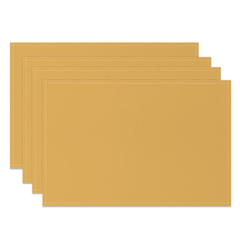 Aperturee - Mustard Yellow Pure Dining Fabric Set Of 4 Placemats