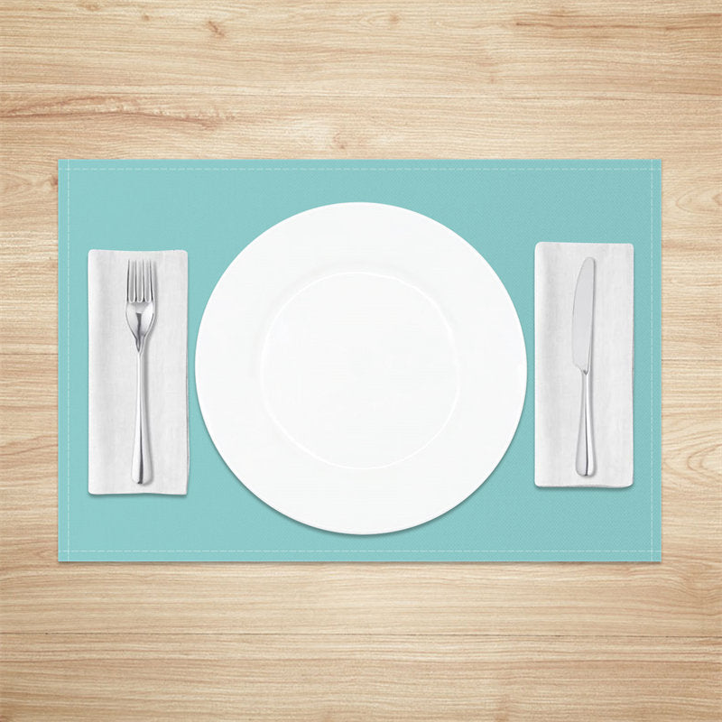 Aperturee - Tiffany Blue Premium Solid Color Set Of 4 Placemats