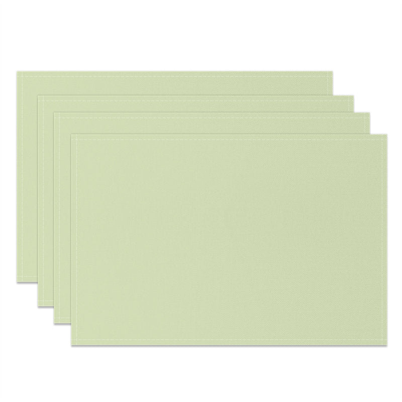 Aperturee - Light Green Solid Color Dining Set Of 4 Placemats