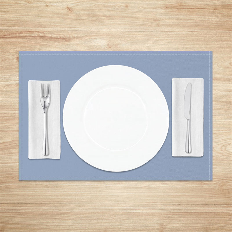 Aperturee - Haze Blue Premium Color Dining Set Of 4 Placemats