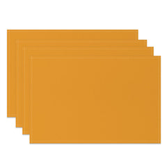 Aperturee - Light Orange Premium Color Fabric Set Of 4 Placemats