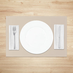 Aperturee - Beige Solid Color Dining Fabric Set Of 4 Placemats