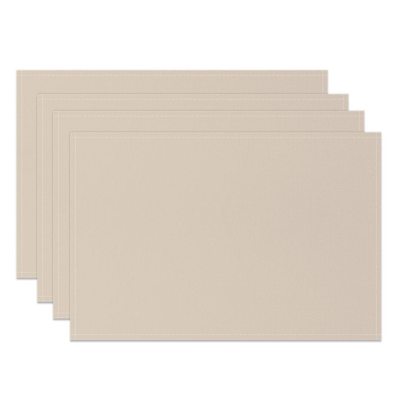 Aperturee - Beige Solid Color Dining Fabric Set Of 4 Placemats