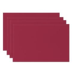 Aperturee - Purplish Red Premium Color Fabric Set Of 4 Placemats