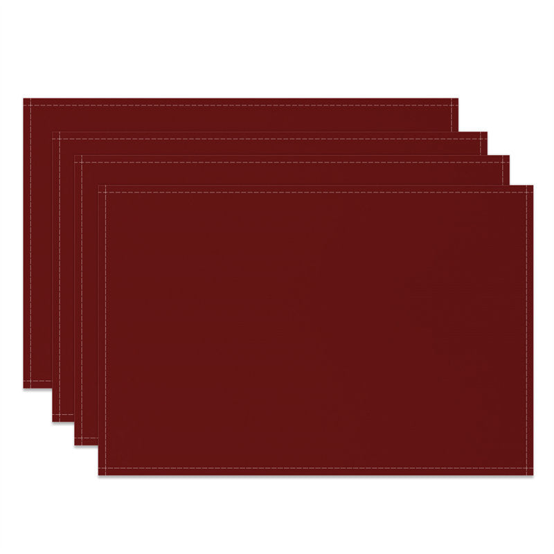 Aperturee - Brick Red Solid Color Dining Set Of 4 Placemats