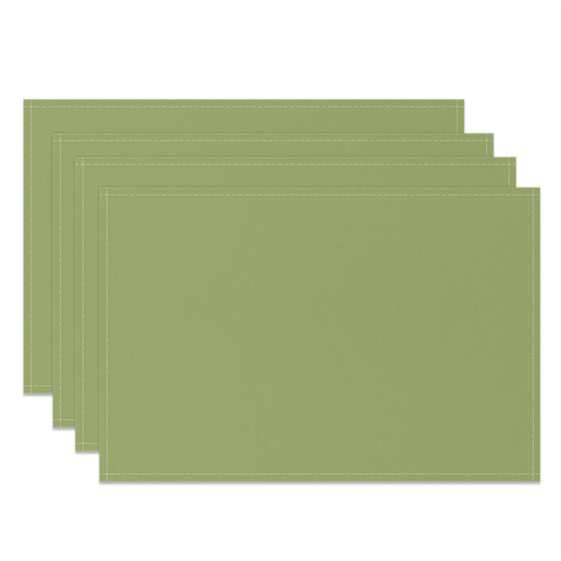 Aperturee - Light Olive Green Solid Color Set Of 4 Placemats