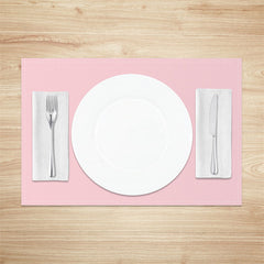 Aperturee - Baby Pink Solid Color Dining Set Of 4 Placemats