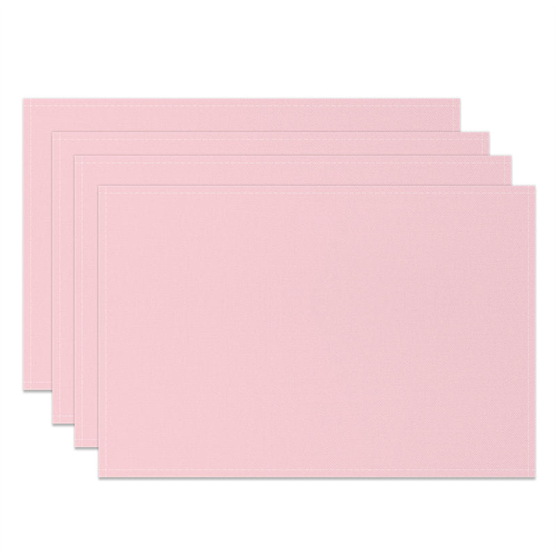 Aperturee - Baby Pink Solid Color Dining Set Of 4 Placemats