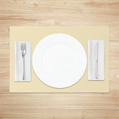 Aperturee - Creamy Premium Solid Color Fabric Set Of 4 Placemats