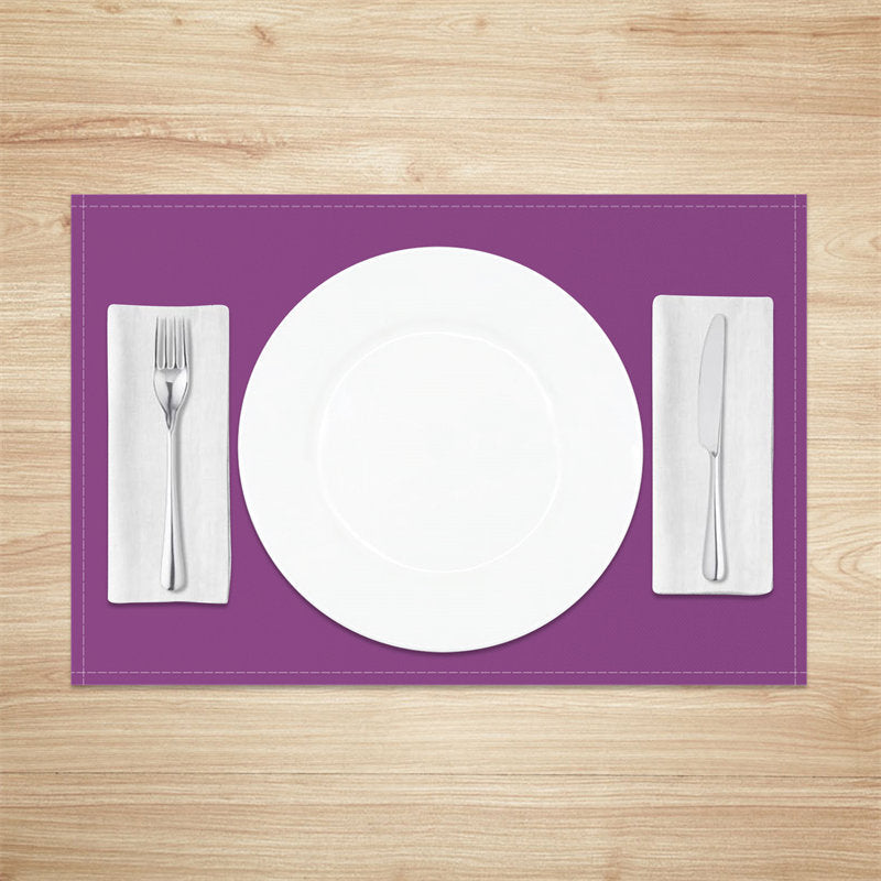 Aperturee - Pure Eggplant Purple Elegant Set Of 4 Placemats