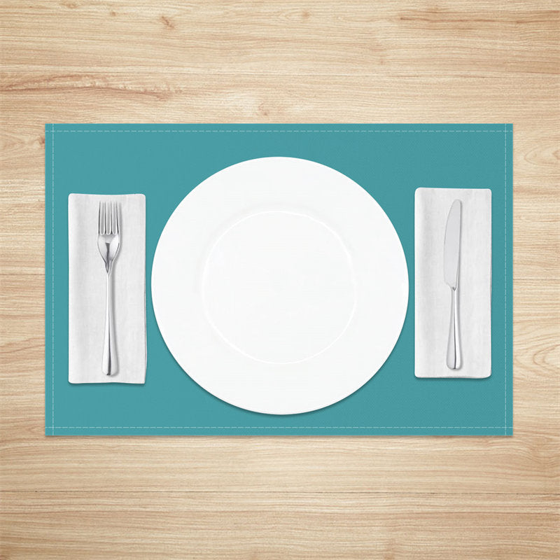 Aperturee - Lake Blue Premium Color Dining Set Of 4 Placemats