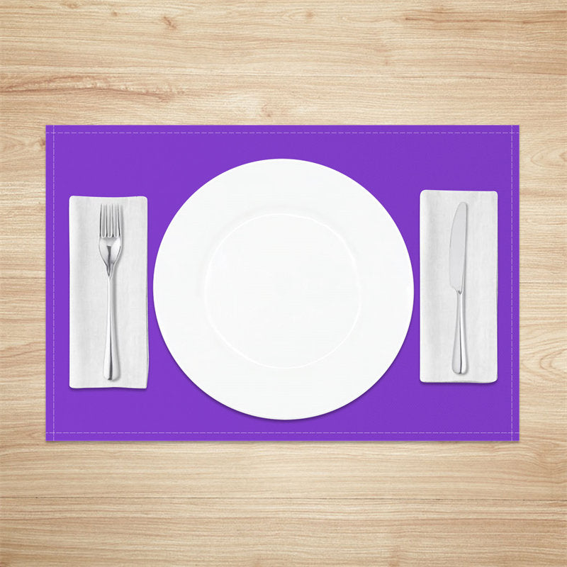 Aperturee - Elegant Light Purple Solid Color Set Of 4 Placemats