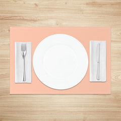 Aperturee - Orange Pink Premium Pure Color Set Of 4 Placemats