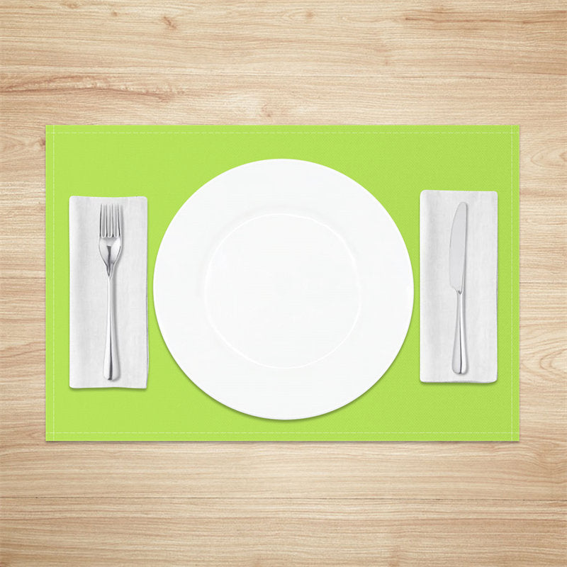 Aperturee - Grass Green Solid Color Dining Set Of 4 Placemats